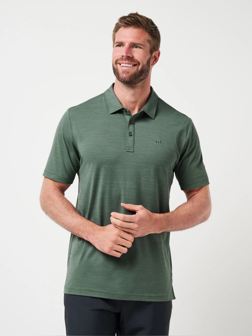 NWT Travis Mathew HEATER golf polo shirt Balsam Green MED travismathew Brand New